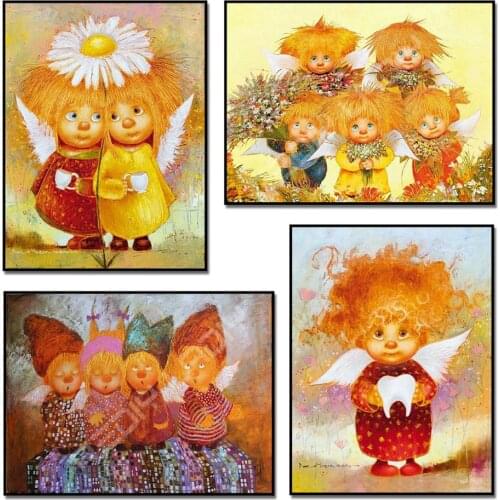 Diamond Painting Cartoon Angel Girls Full Square/Round Drill 5D Diamond Embroidery Picture of Rhinestone Cross Stitch Home Decor
