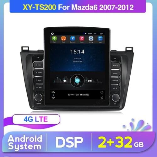 2G+32G Tesla Style DSP Android Car Radio Multimedia Player for Mazda 6 Rui Wing 2008 2009 2010 2011 2012-2014 Wifi 4G Audio GPS