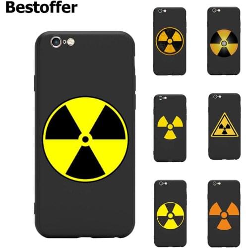 Nuclear Radiation Warning Sign Symbol Theme Black TPU Phone Cases Cover For iPhone XR X Plus 11 Pro Max Samsung Xiaomi Huawei