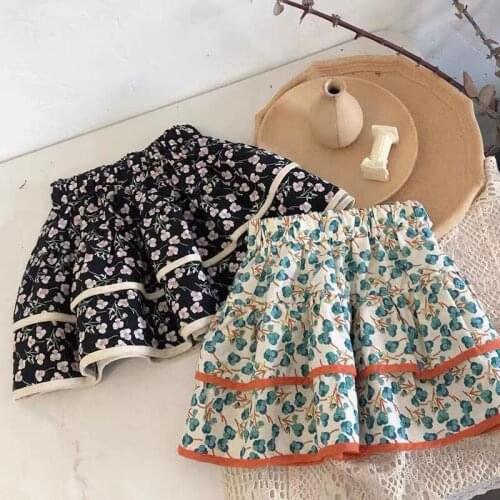 Childrens spring summer new foreign style lovely Skirts baby kids girls Korean floral fashionable princess casual skirts P4 185