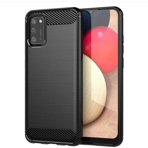 For Samsung Galaxy A02s SM-A025F SM-A025G A025M Carbon Fiber Case Full Protection Phone Cover Shockproof Bumper Anti Drop Shell