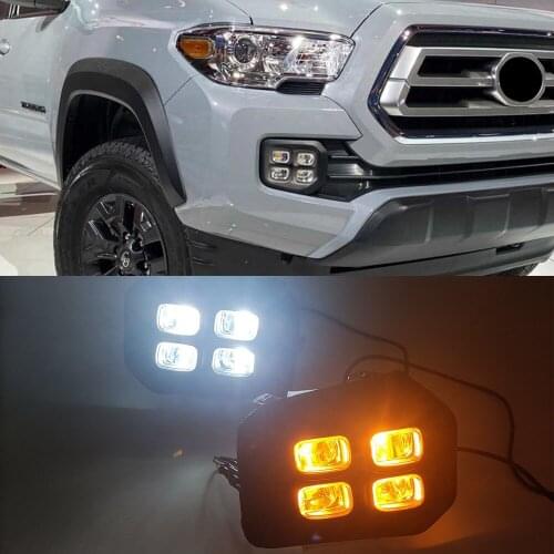 1Pair Car DRL For Toyota Tacoma 2016 2017 2018 2019 2020 LED Daytime Running Lights Daylight Turn Signal Car Styling Fog light