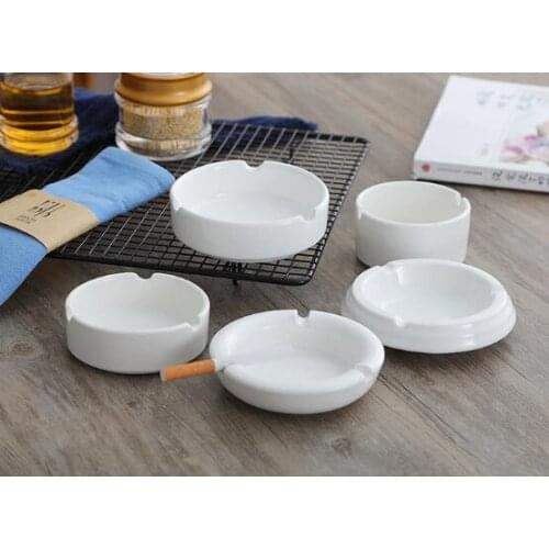 European Simple Modern White Ceramic Ashtray Hotel Hotel Restaurant Household