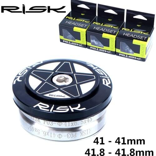 RISK Headset 41/41.8mm Double Bearing Headset Integrated 1 1/2 Tapered straight fork Mountain Road Bike Hidden Headset Group MTB