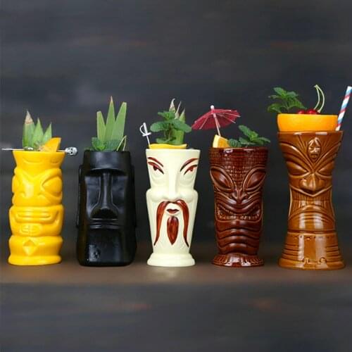 Hawaii Tiki Mugs Cocktail Cup Beer Beverage Mug Wine Mug Ceramic Easter Islander Tiki Mugs Great For Cocktail Drink