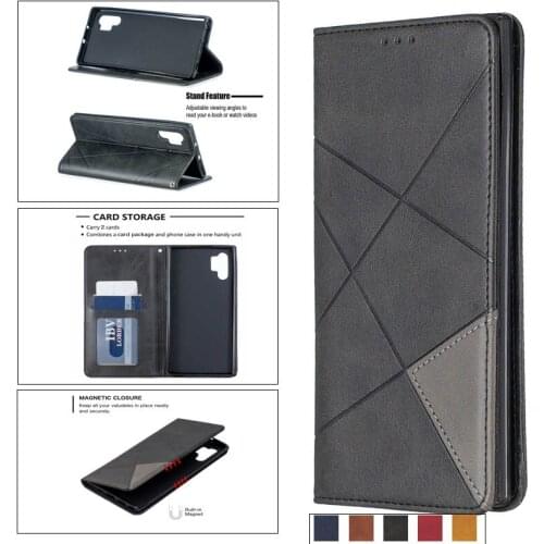 Geometric Business holster For Samsung note10 A20E A10S M10 A51 A30 A40 A50 A70 S10 S9 A7 A21 A01 J4 J6 A71 stand Cover case+pen
