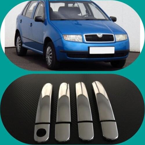For Skoda Fabia Chrome Door Handle 2008 2009 2010 2011 2012 2013 2014 2015 2016 2017 2018 2019 2020 Stainless Steel 4 Door Car