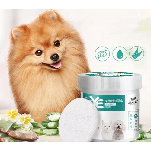 130 Pcs Pet Cleaning Pads Facial Paper Towels Pet Eye Wet Wipes Cat Dog Tear Stain Remover Cleaning Paper Towels Pets Accessory