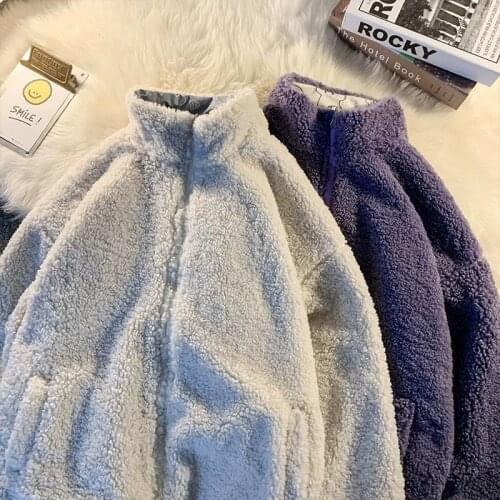 Hstar 2021 Double Sided Can Wear Winter Thick Warm Harajuku Lambswool Women Coat Korean Students Fashion Female Jacket