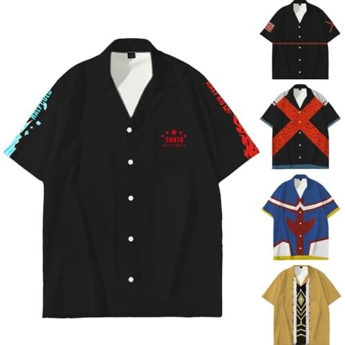 My Hero Academia Hot Anime Summer 2021 Shirts Women Man Harajuku Oversize Casual Animation Peripherals Top Clothes Plus Size