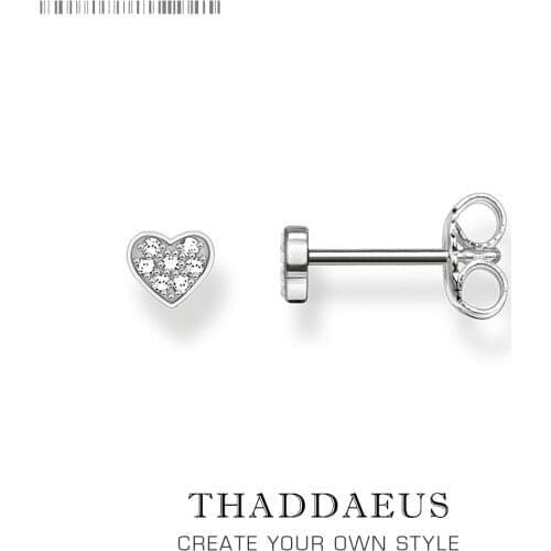 Small Heart Pave Stud Earrings,Europe Style Fashion Autumn Jewerly For Women,2018 Gift In 925 Sterling Silver,Super Deals