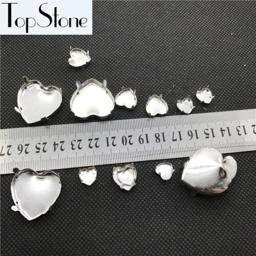 Heart Shape Metal Claw with 4holes Fitting For Fancy Stones Jewelry Beads 10MM,14MM,27MM