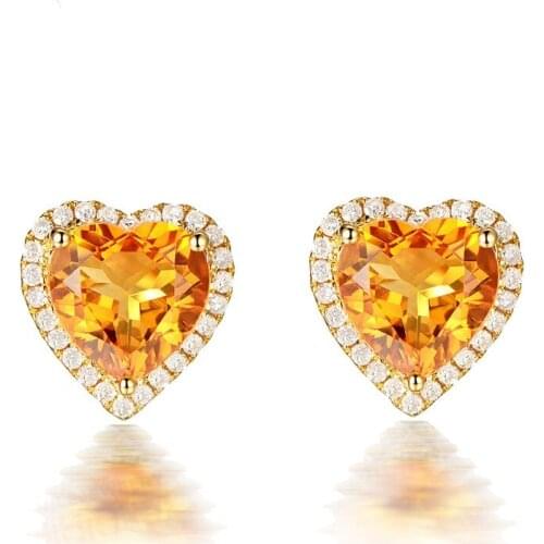 Fashion Jewelry Female Heart Stud Earring Gold Color Crystal Earrings For Women 2020 Korean Gift Pendientes Mujer eh1324