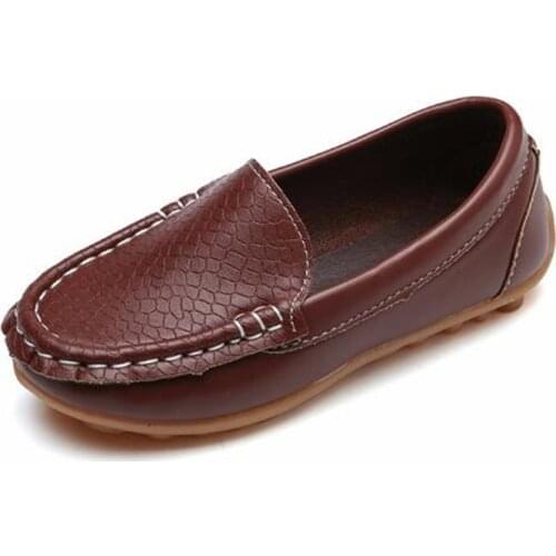 Boys Girls PU Leather Moccasins Comfortable Children Anti-slip Loafers Black White Toddler Flats Heel Shoes Discount
