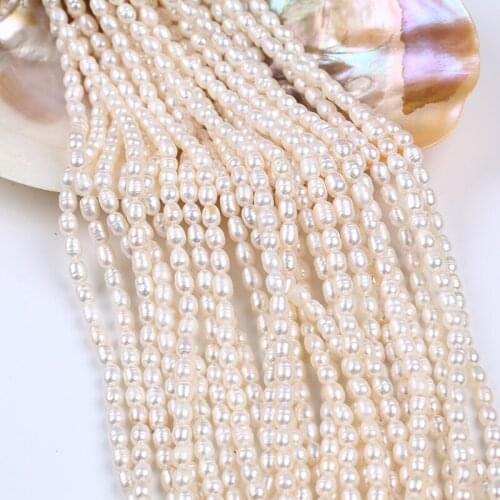 5-6mm Natural White Color Rice Pearl For Jewelry Design