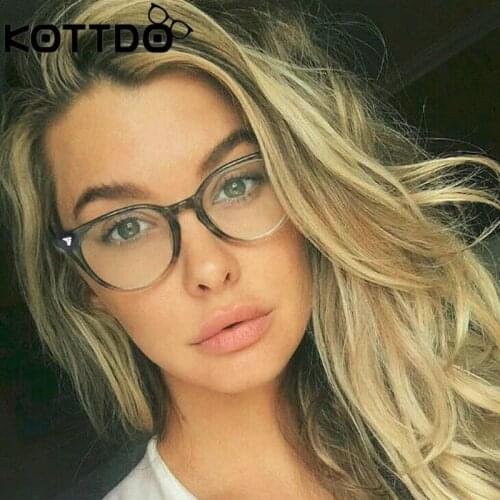KOTTDO Retro Round Eyeglasses Frame Women Brand Designer Fashion Optical Eye glasses Frames Men Clear Computer Eyewear oculos