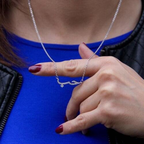 Couple Jewelry CZ Arabic Love Statement Necklaces For Women Kolye Crystal Pendant Choker Necklace Best Friend Gift Collier Femme