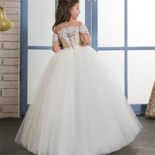 Girls First Communion Dresses For Girls Flower Girl Dress For Weddings Prom Dresses For kids Children Baby Elegant Costume