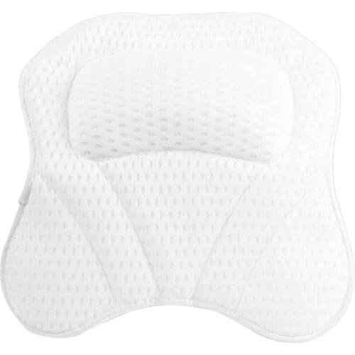 Bath Pillow for Tub Bathtub Pillow with Neck Shoulder Back Support 4D Air Mesh Bath Accessories 6 Strong Suction Cups