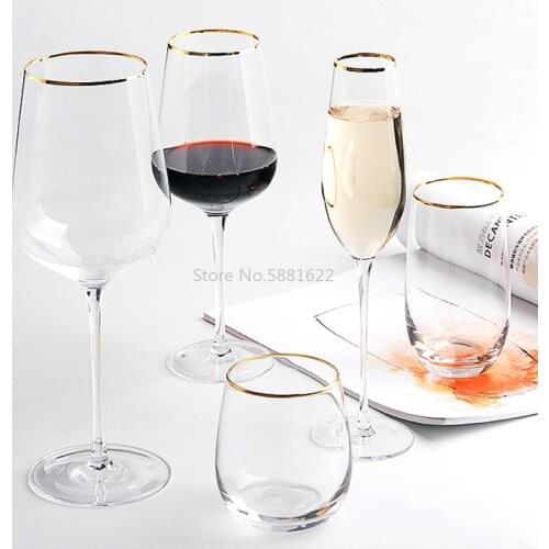 Light Luxury Phnom Penh Red Wine Glass Home Use Lead-free Crystal Glass Champagne Glass Hotel Goblet