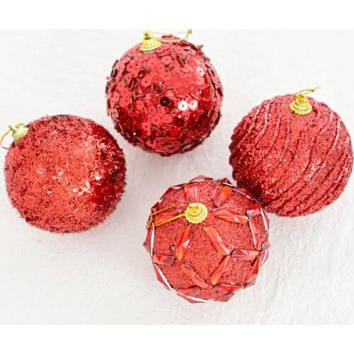 Christmas ball decoration ball hanging ball red 8cm Christmas tree ornament pendant shop decoration Christmas supplies