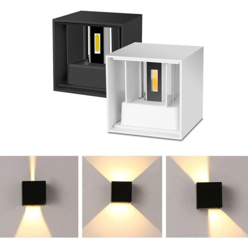 LED Wall Light Adjustable 6W/12W IP65 Square Waterproof Indoor Outdoor Aluminum Lamp Surface Mounted Porch Light Living Room
