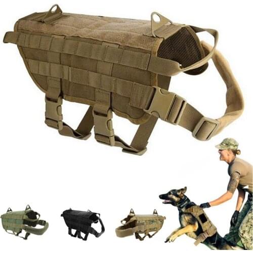 Tactical Dog Harness Training Molle System Vest Pet Dog Slingshot Harness And Leash Set For Small Medium Big Dogs