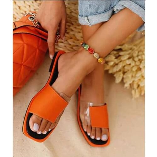 Womens Flat Slippers Ladies Casual Slippers Patchwork Open-toe Flat Ladies Mixed Color Outdoor Beach Flat Slippers2021