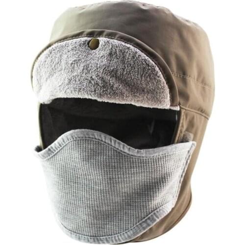 54-60cm Outdoor Detachable Windproof Warm Mask Hat Autumn Winter Cycling Climbing Fishing Skiing Waterproof Thermal Fleece Cap