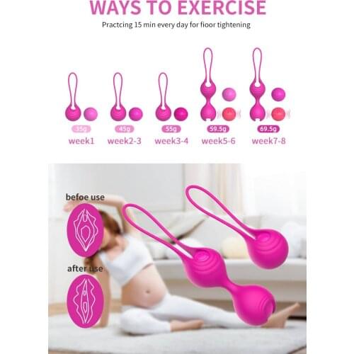 Vibrator Set Safe Silicone Smart Ball Kegel Ball Ben Wa Ball Vagina Tighten Exercise Machine Vaginal Geisha Sex Toys for Women