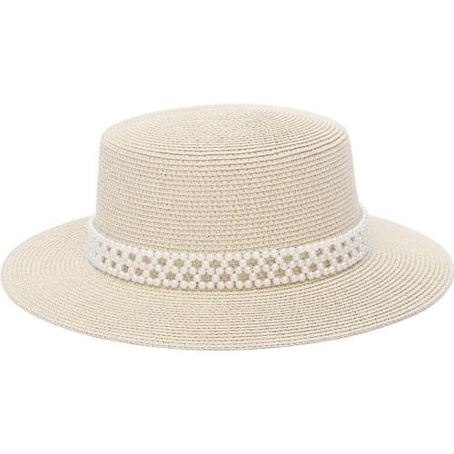 Pearl Ribbon Vintage Wide Brim Felt Hat Panama Women Flat Top Jazz Round Caps Bowler Elegant Lady Church Hats 9 Colors