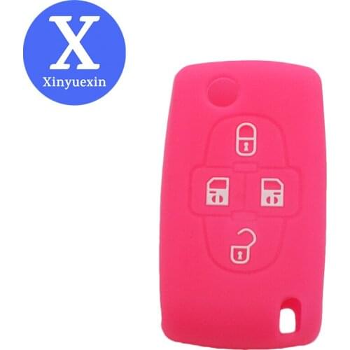 Xinyuexin 4 Buttons Flip Floding Remote Key Fob Case Shell Fob For Peugeot 1007 For Citroen C8 Uncut Blade With Groove CE0523