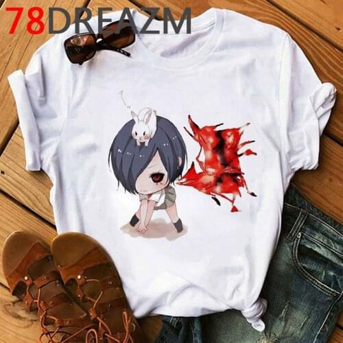 Hot Anime Tokyo Ghoul T Shirt Women Kawaii Grunge 90s T-shirt Japanese Cartoon Kaneki Ken Ulzzang Hip Hop Top Tees Female