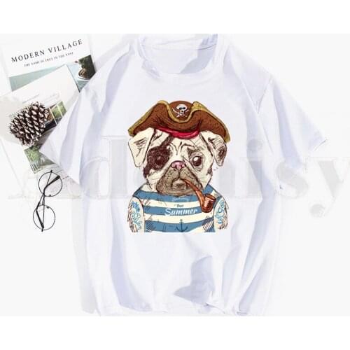 Funny Cartoon Aesthetic Pug Life Be Happy Like Me Short Sleeve Female Tops Tees Harajuku VintageT Shirts Womens T-shirt