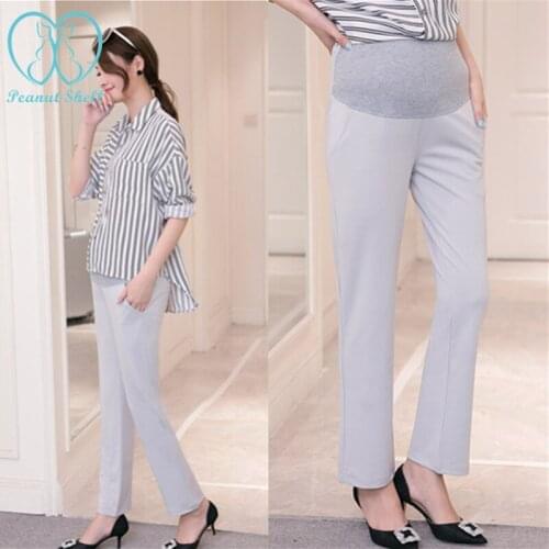 Office Ladies Formal Work Maternity Belly Pants 2017 Autumn Spring Fashion Pregnancy OL Straight Pants for Pregnant Women