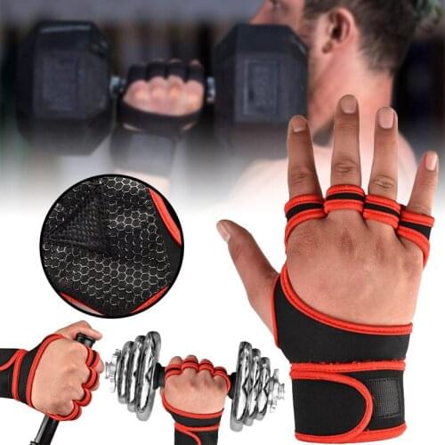 Hot Sale Weight Lifting Training Gloves with Wrist Wrap Support Cross Training Gloves Open Finger Backless Non-slip for Fitness