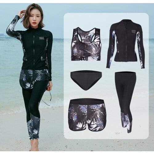 Womens Bodysuit Bath Clothes Clothing Sets For Women Swimsuit 2019 New Suits Long Sleeve Korean Couple Female Garments Snorkel
