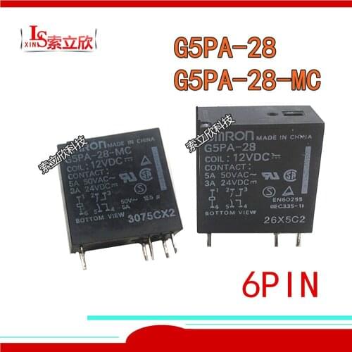 10PCS/lot 100%Original New Relay G5PA-28-MC G5PA-28-MC-12VDC G5PA-28-MC-24VDC G5PA-28 G5PA-28-12VDC G5PA 28 MC 12V 6PIN