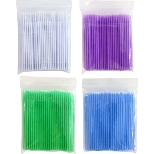 100pcs/set Disposable Makeup Cotton Swabs Eyelash Extension Mini Individual Applicators Home Mascara Brush Cotton Soft Swab