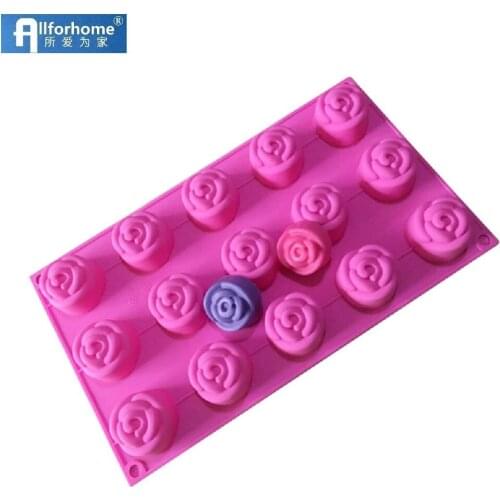 15 Rose Silicone Cake Baking Mold Cake Pan Muffin Cups Handmade Soap Moulds Biscuit Chocolate Ice Cube Tray DIY Mold