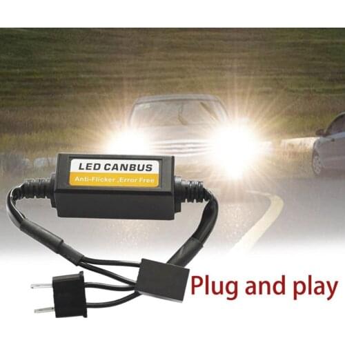 2pcs H7 Waterproof Anti-Flicker Harness Bulbs Resistor Decoder Warning Error LED Headlight Decoder Adapter Canbus Anti-Flicker