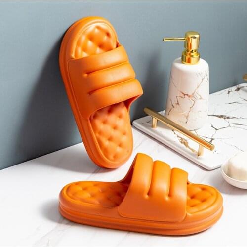 2021 Summer EVA Sofa Slides Women Thick Sole Soft Indoor Slippers Women Anti-slip Sandals Men Summer Platform Women Shoes Bath