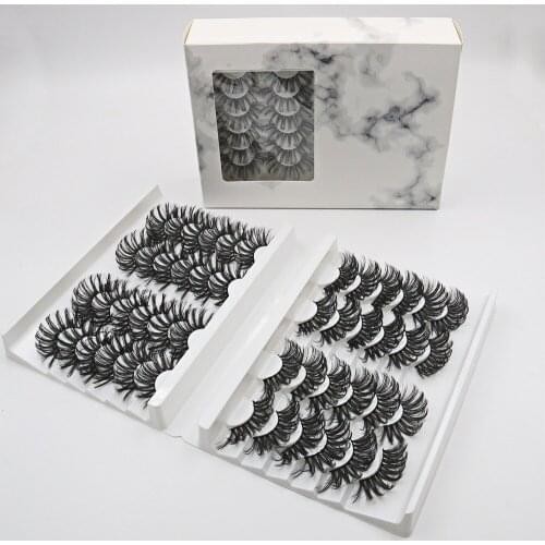 24 Pairs Of Makeup False Eyelashes 5D Extended Curling Eyelashes Exaggerated 25mm Imitation Mink Hair Messy Eyelashes