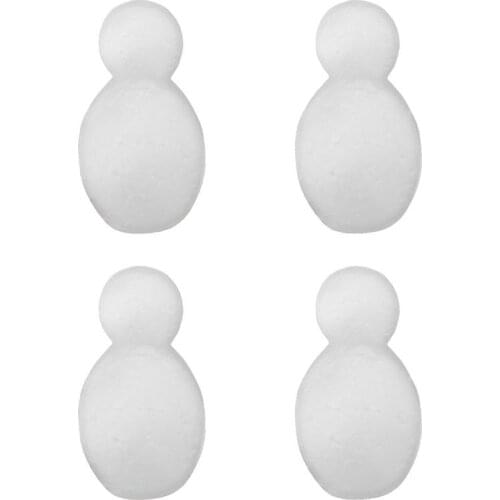 4 Pcs Christmas White Snowman Shape Mold Polystyrene Styrofoam Crafts