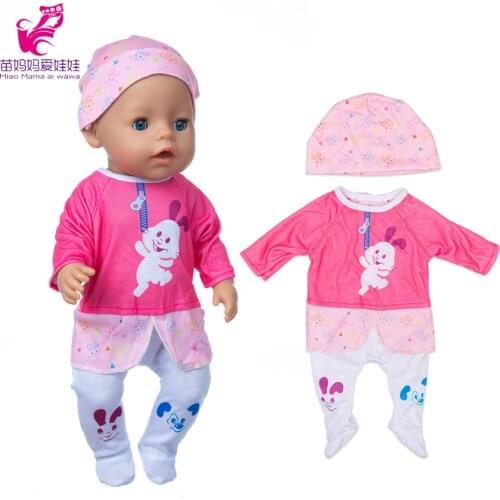 43cm 40 cm Baby Doll Clothes Rabbit Romper for 17 inch Doll Clothes Toys Outwear