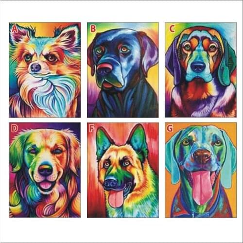 5D DIY Diamond Painting Almighty Diamond Cartoon Colorful Dog Mosaic Mosaic Home Mural Gift LY023