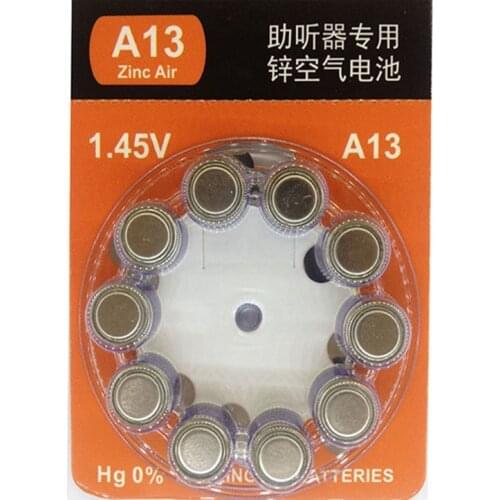 10pcs/lot Hearing Aid Batteries 13 A13 good quality