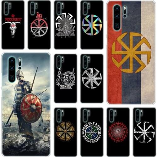 Slavic Viking symbol Kolovrat Silicone Phone Case for Huawei P40 P30 P20 Pro P10 P8 Lite 2017 P Smart Z S Plus 2019 2020 Cover