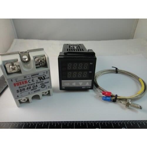 Digital PID Temperature controller + max.40A SSR + K thermocouple probe