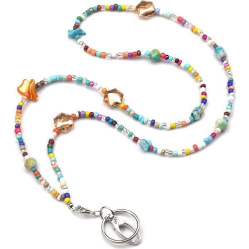 Color Beaded Lanyard for Women Fashion Lanyard Badge Holder for Teachers, Nurses, Mothers Gifts